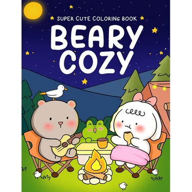 Beary Cozy: Super Cute Coloring Book for Adults and Teens Featuring Adorable Animal Scenes with Easy & Simple Designs for Relaxation and Stress Relief