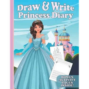 Draw & Write Princess Diary: Cute Writing And Drawing Story Paper For Girls - Primary Composition Journal for Kids - Handwriting Practice Book - Bo
