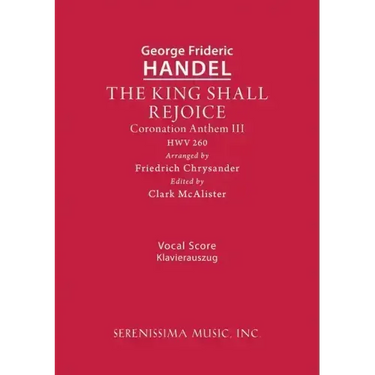 The King Shall Rejoice, HWV 260: Vocal score