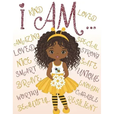 I Am: Coloring Book with Positive Affirmations for Young Girls for Self-Esteem and Confidence, I Am Enough