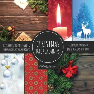 Christmas Backgrounds Scrapbook Paper Pad 8x8 Scrapbooking Kit for Papercrafts, Cardmaking, Printmaking, DIY Crafts, Holiday Themed, Designs, Borders,