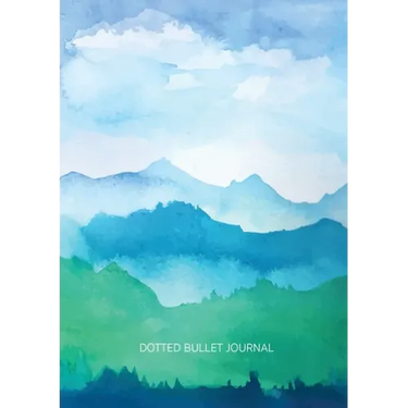 Watercolor Blue & Green Hills - Dotted Bullet Journal: Medium A5 - 5.83X8.27