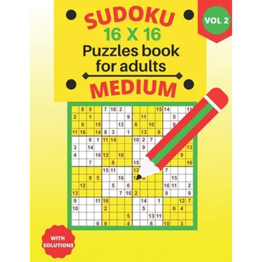 medium Sudoku 16 X 16 Puzzles - volume 2: medium Sudoku 16 X 16 Puzzles book for adults with Solutions - Large Print - One Puzzle Per Page (Volume 2)