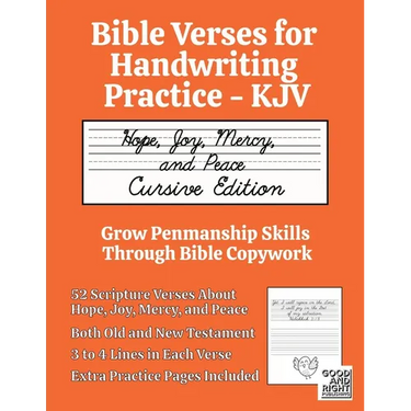 Bible Verses for Handwriting Practice - KJV: Hope, Joy, Mercy, and Peace Cursive Edition