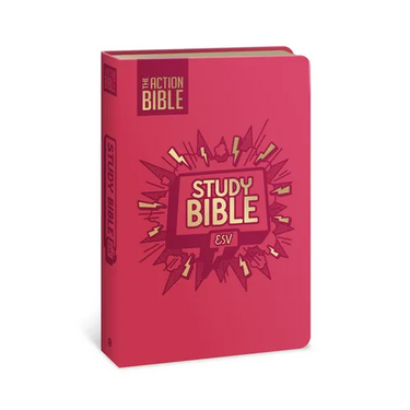 The Action Bible Study Bible Esv, Leathersoft, Pink, Full Color