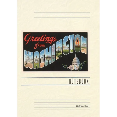 Vintage Lined Notebook Greetings from Washington, DC