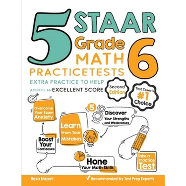 5 STAAR Grade 6 Math Practice Tests: Extra Practice to Help Achieve an Excellent Score