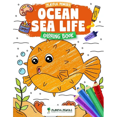 Playful Pencils Ocean Sea Life Coloring Book