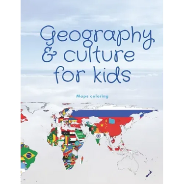 Geography & culture for kids: coloring maps book for kids: 8.5x11 inch 21.5x27.94 cm 40 pages coloring notebook design in Matte cover
