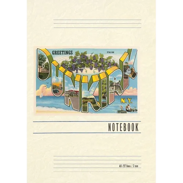 Vintage Lined Notebook Greetings from Dunkirk, New York