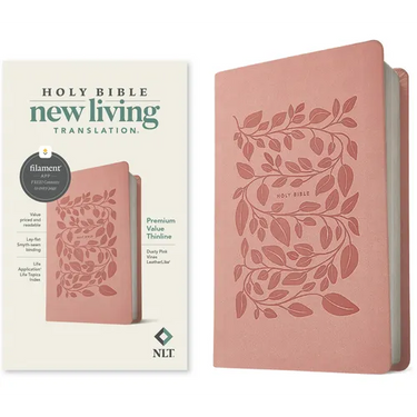 NLT Premium Value Thinline Bible, Filament Enabled (Leatherlike, Dusty Pink Vines)