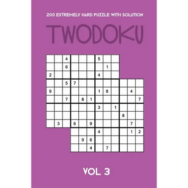 200 Extremely Hard Puzzle With Solution Twodoku Vol 3: Two overlapping Sudoku, puzzle booklet, 2 puzzles per page