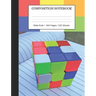Puzzle Cube Notebook: Composition Wide Ruled Notebook, 200 Pages / 100 Sheets