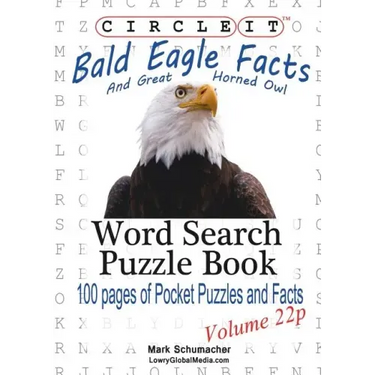 Circle It, Bald Eagle and Great Horned Owl Facts, Pocket Size, Word Search, Puzzle Book