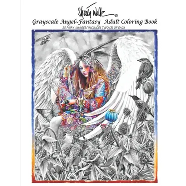 Sheila Wolk Gray Scale ANGEL Adult Coloring Book