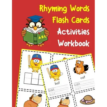 Rhyming Words Flash Cards Activities Workbook: 200 CVC vowels and consonants with pictures
