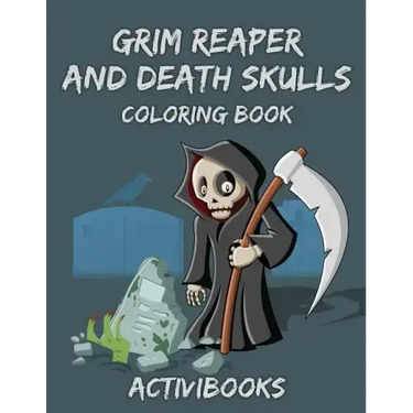 Grim Reaper and Death Skulls Coloring Book