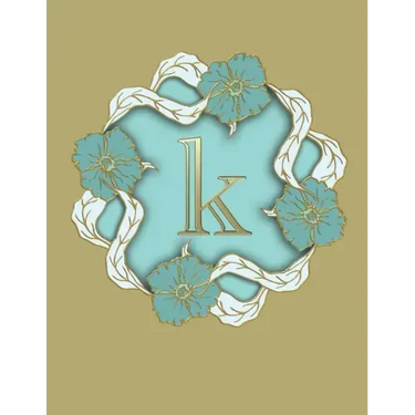 K: 100 Pages 8.5" X 11" Monogram Notebook College Ruled Line Paper