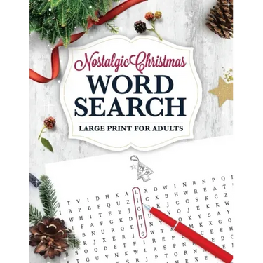 Nostalgic Christmas Word Search LARGE PRINT for Adults: Holiday Puzzle Book with Illustrations & Answers