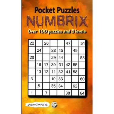 Pocket Puzzles Numbrix: 3 Levels: Easy, Medium and Hard