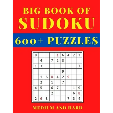 Big Book of Sudoku - Medium and Hard: Sudoku Activity Book with Over 600 Puzzles for Adults, sudoku puzzles for adults large print, Medium To Hard Sud
