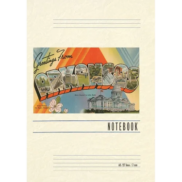 Vintage Lined Notebook Greetings from Arkansas