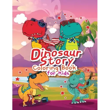 Dinosaur Story Coloring Book for Kids: Great Gift for Kids Boys & Girls, Ages 4-8