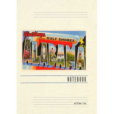 Vintage Lined Notebook Greetings from Gulf Shores