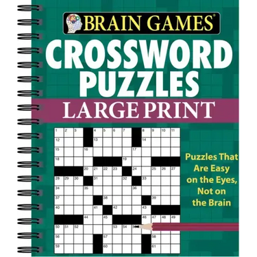 Brain Games - Crossword Puzzles - Large Print (Green)