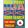 Huge Print USA & England Word Search: 100 Large Print Place Name Puzzles featuring cities in every US State and English Count