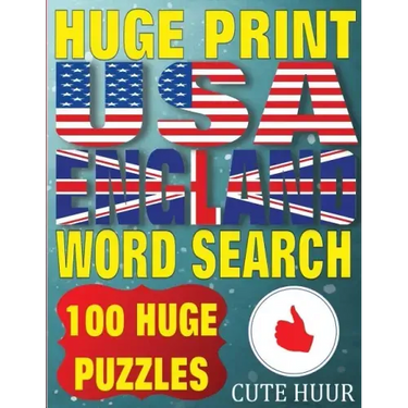 Huge Print USA & England Word Search: 100 Large Print Place Name Puzzles featuring cities in every US State and English Count