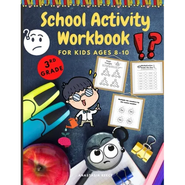 School Activity Workbook for Kids Ages 8-10: Brain Challenging Activity Book, Math, Writing and More