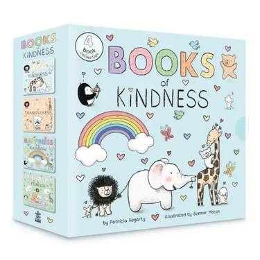 Books of Kindness: ABCs of Kindness; 123s of Thankfulness; Happiness Is a Rainbow; Friendship Is Forever