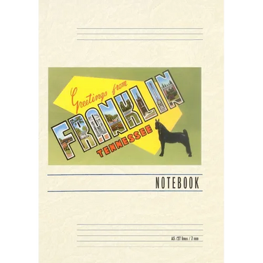 Vintage Lined Notebook Greetings from Franklin, Tennessee