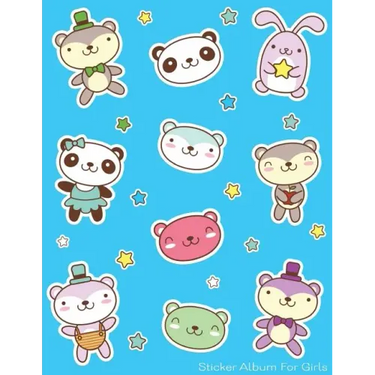 Sticker Album For Girls: 100 Plus Pages For PERMANENT Sticker Collection, Activity Book For Girls, Blue - 8.5 by 11