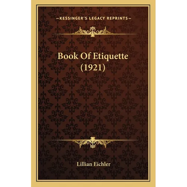 Book Of Etiquette (1921)