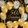 50th Birthday Guest Book: Keepsake Gift for Men and Women Turning 50 - Black and Gold Themed Decorations & Supplies, Personalized Wishes, Sign-in, Gif