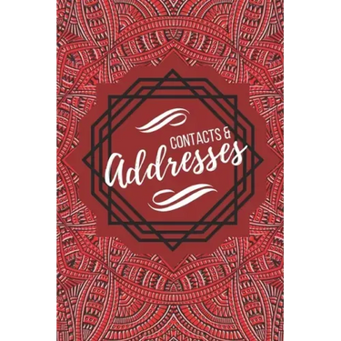 Contacts & Addresses: Geometric Design (Red, Black & White) Small 6" X 9"