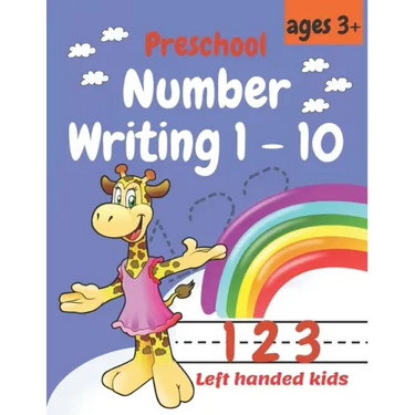 Preschool Number Writing 1 - 10, Left handed kids Ages 3+: Educational Pre k with Number Tracing, Kindergarten Coloring Pages, Activity ... Schooling,