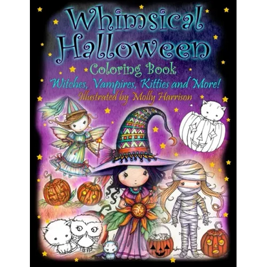 Whimsical Halloween Coloring Book: Witches, Vampires Kitties and More!