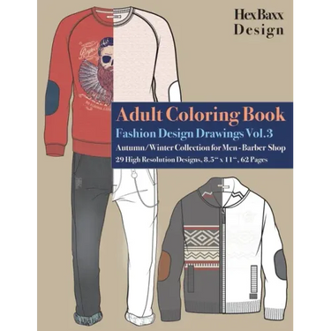 Adult Coloring Book Fashion Design Drawings: Autumn/Winter Collection for Men - Barber Shop - 29 High Resolution Designs