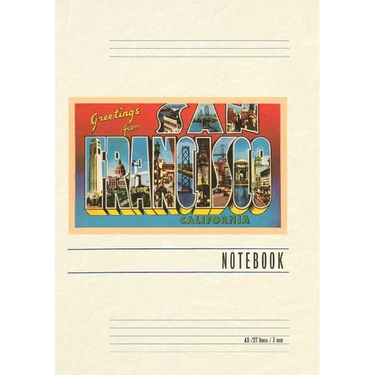Vintage Lined Notebook Greetings from San Francisco, California