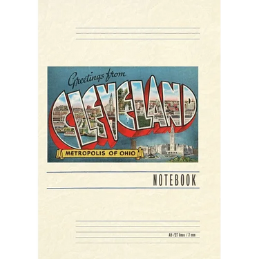 Vintage Lined Notebook Greetings from Cleveland