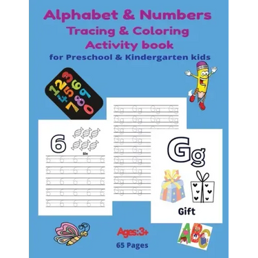 Alphabet and Numbers Tracing and Coloring Activity Book