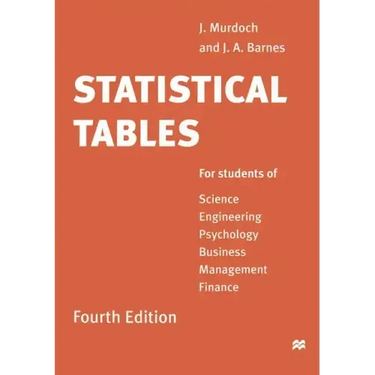 Statistical Tables: For students of Science Engineering Psychology Business Management Finance