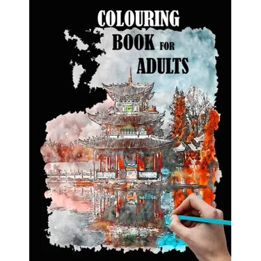 Colouring book for adults: city, houses, flowers, coloring books for adult, beautiful patterns and sketches to color