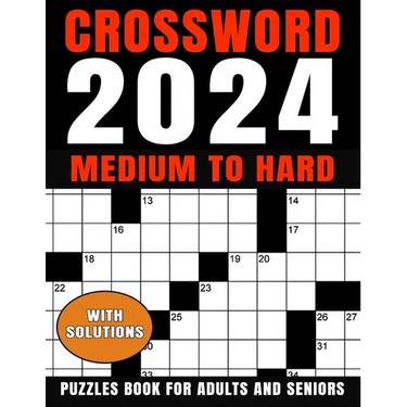 Medium To Hard Crossword Puzzles Book For Adults And Seniors With Solutions: Large Print 80 Puzzles