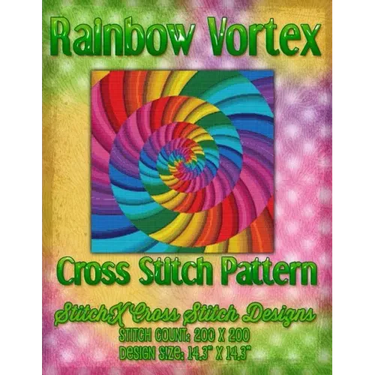 Rainbow Vortex Cross Stitch Pattern