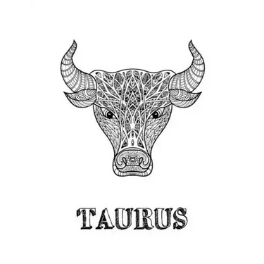 Taurus: Coloring Book with Three Different Styles of All Twelve Signs of the Zodiac. 36 Individual Coloring Pages. 8.5 x 11