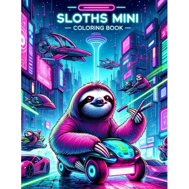 SLOTHS MINI Coloring book: Sloths Unplugged Odyssey Disconnect from Reality and Reconnect with Our Mini Cybernetic Journey, Where Virtual Realiti